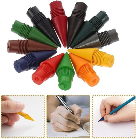 VILLCASE 24Pcs Inkless Colored Pencil Replacement Heads Everlasting Nibs for Students Artists Smooth Writing Portable Pencil Tips No Sharpening Needed in Saudi Arabia