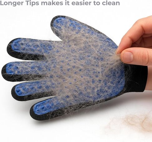Pet Grooming Glove for Dogs, Cats & Horses – 2-in-1 Deshedding & Massage Mitt – Soft Silicone Tips – Left & Right Hand Set + Bonus Detail Tool in Kuwait