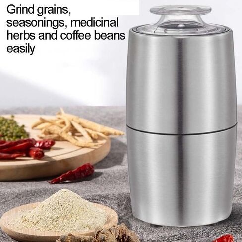 مطحنة كهربائية، مطحنة حبوب، محرك نحاسي قوي 200 واط، للتوابل وحبوب القهوة والأعشاب والمكسرات والحبوب in Kuwait