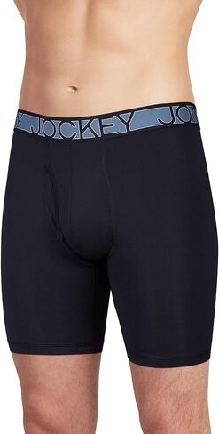 Jockey Men's Underwear Big Man Active Microfiber 9" Long Leg Boxer Brief - 2 Pack in Saudi Arabia