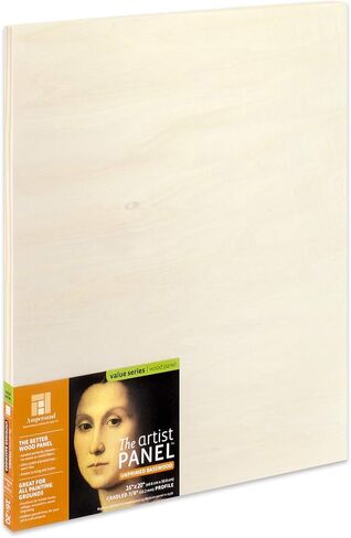 Ampersand Art Supply Unprimed Basswood Artist Panel, 7/8" Cradled Profile, 16"x20" in Kuwait