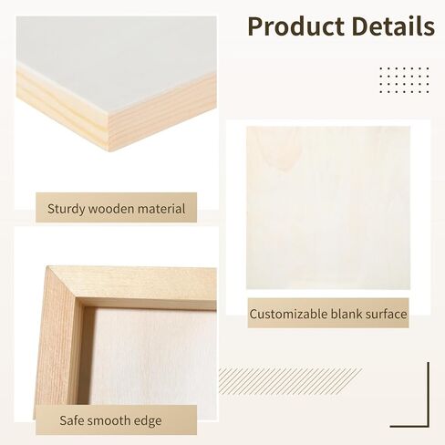 8 Pcs Wood Panels, 12×12 Inch Unfinished Wooden Boards for Painting, Wooden Canvas Panels for Pouring, Wood Cradle Boards for Art Crafts, DIY Projects in Saudi Arabia