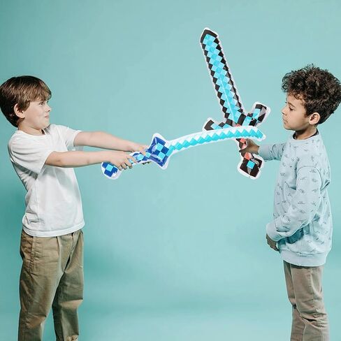 KIMOBER 6 Pack Inflatable Pixel Weapons Set,6 Styles Inflatable Sword PVC Reusable Pool Party Props for Cosplay Theme Events in Kuwait