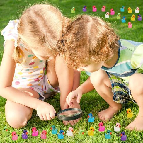 80 Pack Luminous Mini Resin Ducks, Mini Ducks Tiny Duck Miniature Duck Figures Wearing Hat, Glow in The Dark DIY Crafts Cake Decor for Micro Landscape Dollhouse Garden (8 Colors) in Saudi Arabia