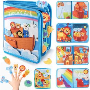 Noah's Ark Busy Book for Toddlers 1-3, Montessori Busy Board Educational Learning Toys for 1 2 3 Years Old Boy Girl Birthday Gifts,Toddler Toy Airplane Travel Essential Animals Activity Books in Saudi Arabia