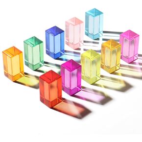 مجموعة مكعبات قوس قزح أكريليك - كتل قوس متدرجة 7 ألوان، لعبة مكدس قوس قزح جوهرة لعمر 1 2 3 4 5 سنوات هدية للأولاد والبنات، البناء الإبداعي ولعبة عيد الميلاد المزخرفة الحسية in Kuwait