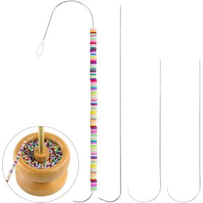 Ouligay 4 PCS Bead Spinner Needles 5.51 Inch Beading Needles 0.7mm Diameter Bead Threader Stainless Beading Needle for Beads Rotating Jewelry Making, DIY Waist Beads, Bracelets, Necklaces in Kuwait