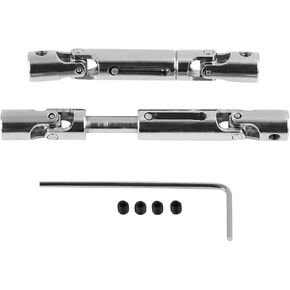 عمود محرك RC، 2 قطعة أعمدة محرك معدنية، مجموعة عمود نقل سيارة RC الصلبة، ملحقات ترقيات متوافقة مع شاحنة عسكرية RC بمقياس 1/16 WPL، 2.36 × 0.31 بوصة، فضي in Kuwait