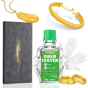 Gold Test Kit, Gold Testing Kit 10k 14k 18k 22k 24K Silver Platinum Precious Metal Tester with 10g Solutions, Test Stone, Detect Real Gold & Precious Metals in Kuwait