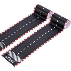 OLYCRAFT 4m Start Wall Border Road ملصقات 3.9 بوصة واسعة المسار الشريط ملصق ذاتية اللصق الطرق نموذج ملصقات سباق حزب الديكور ملصق لاصق البلاستيك الشريط لديكور حفلة عيد ميلاد الطرق in Saudi Arabia