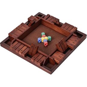 لعبة Shut The Box الخشبية، 4 لاعبين ألعاب الرياضيات للأطفال من سن 8 إلى 12 عامًا، ألعاب عائلية لصندوق النرد للأطفال والكبار، ألعاب الطاولة للأطفال من سن 5 إلى 7 سنوات، لعبة Close The Box مقاس 12 بوصة للفصل الدراسي أو المنزل أو الحفلات (4-ريترو) in Kuwait