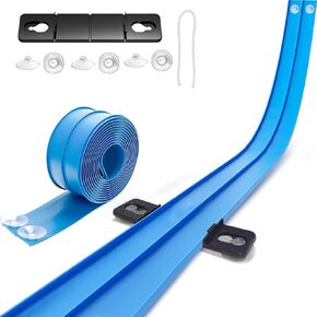 15 Ft Flexible Race Track for Kids, Two-Lane Flex Blue Track for 1:64 Diecast Cars Toys, Includes 2 Cars & 6 Suction Cups & 1 Rope, Portable Design, Birthday Gift for Boys & Girls Ages 3-8 in Saudi Arabia