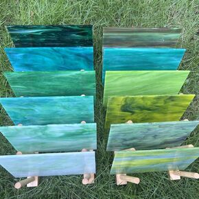 VARIART 12-Sheet Stained Glass Pack | 4x6 Inch Assorted Cathedral Art Glass for Mosaic & DIY Crafts in Saudi Arabia
