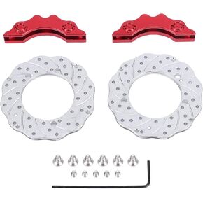 RC Brake Disc Caliper Set, High Simulation Aluminum Alloy Brake Discs RC Crawler Brake Disc for RC Crawler Car (Red) in Kuwait