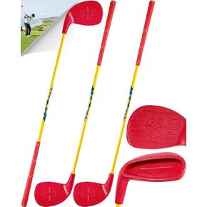 مجموعة نوادي ألعاب ساحة الجولف من ASONA مكونة من قطعتين للبالغين - مثالية للأماكن الخارجية والفناء الخلفي والشاطئ والحديقة والمرح الاجتماعي - مقاس الطول القياسي 91.44 سم مع رأس نادي بلاستيكي كبير الحجم in Kuwait