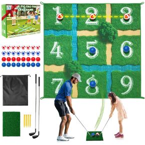Lerine Golf Chipping Game Tic Tac Toe, Sticky Golf Game with 2 Adjustable Clubs, 32 Balls, Golf Games for Kids and Adults, Backyard Family Sport Gift for Indoor & Outdoor in Saudi Arabia