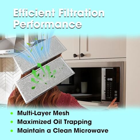 2PCS Microwave Grease Filter Set Compatible with GE Microwave Oven JVM6175SF1SS JVM6175SK1SS JVM6175SK3SS JVM6175SK2SS, Easy to Clean in Saudi Arabia