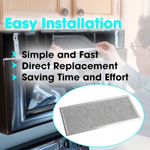 2PCS Microwave Grease Filter Set Compatible with GE Microwave Oven JVM6175SF1SS JVM6175SK1SS JVM6175SK3SS JVM6175SK2SS, Easy to Clean in Saudi Arabia