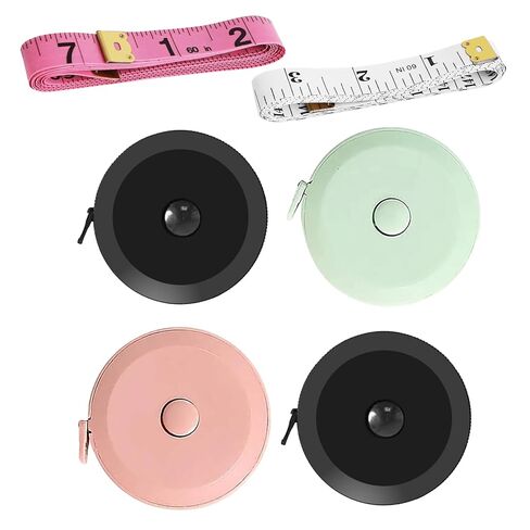 6 Pack Tape Measure Set, Soft Measuring Tape for Body Sewing Tailor Craft, Flexible Vinyl Fabric Ruler & Retractable Black Measuring Tape for Weight Loss, Crafting, Knitting & Home Measurements in Saudi Arabia
