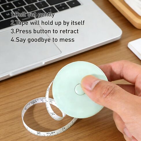 6 Pack Tape Measure Set, Soft Measuring Tape for Body Sewing Tailor Craft, Flexible Vinyl Fabric Ruler & Retractable Black Measuring Tape for Weight Loss, Crafting, Knitting & Home Measurements in Saudi Arabia
