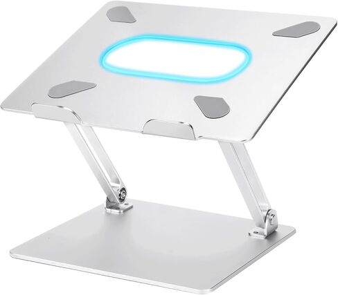 حامل لابتوب للمكتب من فيكوفو، حامل لابتوب مريح من الالومنيوم بارتفاع قابل للتعديل، حامل لابتوب قابل للطي للابتوب مقاس 10-17 انش (فضي) in Kuwait