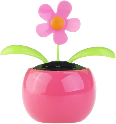Pink Solar Dancing Sun Flower Automotive Ornament Solar Powered Dancing Sun Flower in Colorful Pots Swinging Animated Solar Powered Swinging Animated Dancer Office Desk Car Solar Power Kits in Saudi Arabia