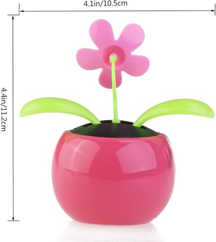 Pink Solar Dancing Sun Flower Automotive Ornament Solar Powered Dancing Sun Flower in Colorful Pots Swinging Animated Solar Powered Swinging Animated Dancer Office Desk Car Solar Power Kits in Saudi Arabia