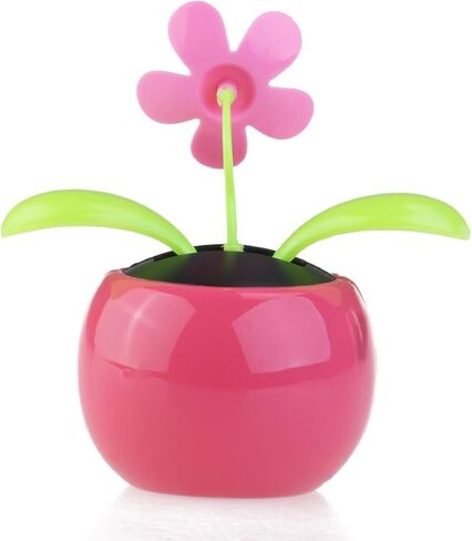 Pink Solar Dancing Sun Flower Automotive Ornament Solar Powered Dancing Sun Flower in Colorful Pots Swinging Animated Solar Powered Swinging Animated Dancer Office Desk Car Solar Power Kits in Saudi Arabia