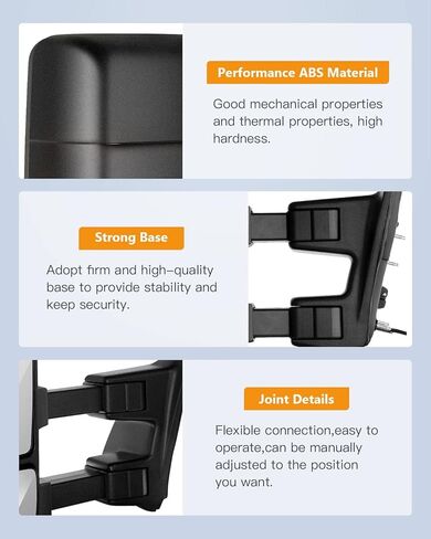 Driver and Passenger Side View Mirrors Fit for 2002-2008 Ford E150, E250, E350, E450, E550 Vans - Manual Operated, Manual Fold, Non-heated Puddle Light Exterior Mirrors - FO1320253 in Kuwait
