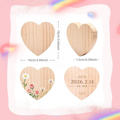 12 Pack Unfinished Pine Wood Hearts 4x4 Inch - DIY Craft Supplies for Valentine’s Day, Romantic Couple Gifts & Wedding Decor Blanks (Ideal for Painting & Wood Burning) in Saudi Arabia