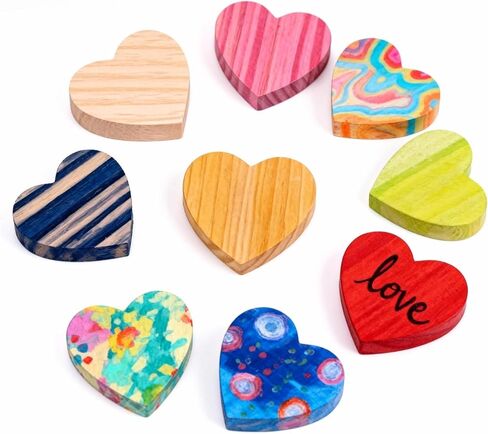 12 Pack Unfinished Pine Wood Hearts 4x4 Inch - DIY Craft Supplies for Valentine’s Day, Romantic Couple Gifts & Wedding Decor Blanks (Ideal for Painting & Wood Burning) in Saudi Arabia