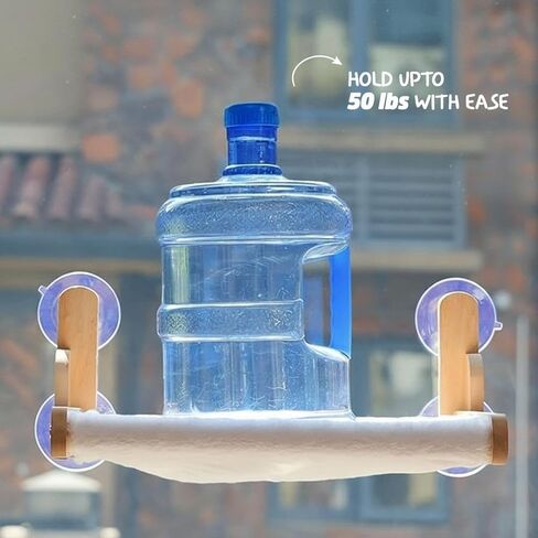 Foldable Cat Window Perch with Plush Furry Cover, Cat Hammock with Wooden Frame - Sturdy Suction Cups, No Drilling Required, Perfect for Indoor Cats & Kitchens, Easy to Clean in Saudi Arabia