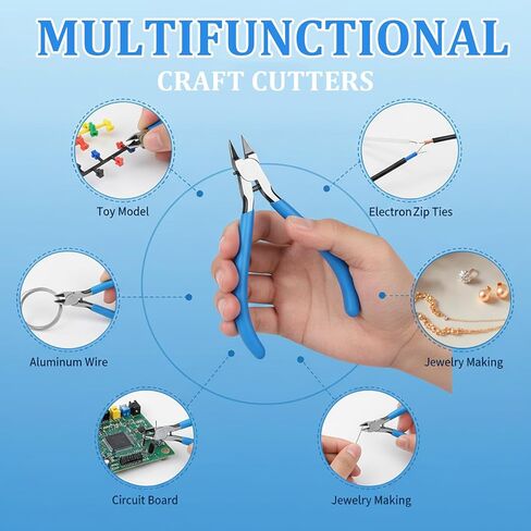 Wire Cutters for Crafting, 5" Electronic Needle Flush Cutters, Precision Mini Wires Cutter Diagonal Pliers, Wire Snips Side Cutter for Model, Plastic, Electronics, Jewelry Making in Saudi Arabia