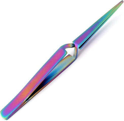 5 Pieces Stainless Steel Multi Rainbow Color 3d Eyelash Extension Tweezers X Type Fine Point 4.5" Jewelry-making, Laboratory Work by G.S Online Store in Saudi Arabia
