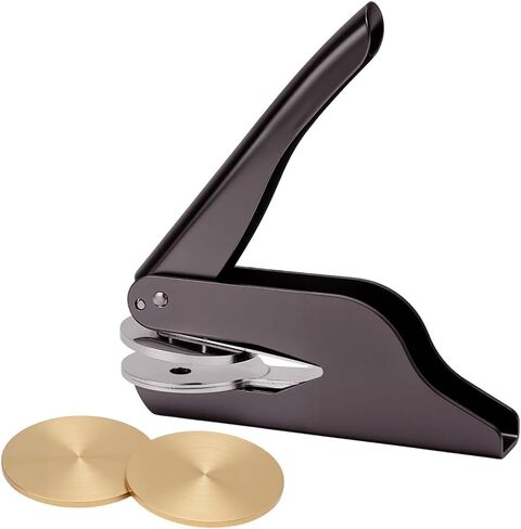 PH PandaHall Hand Embosser Seal Stamp Book Embosser Set Blank Steel Library Embossing Seal Stamps Hand-Held Embossing Stamp with 2pcs Blank Steel Disc for Library Books Envelopes Napkins Gift Decor in Saudi Arabia