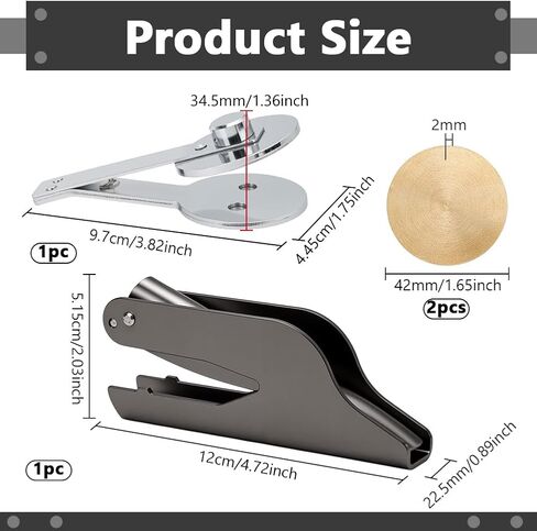 PH PandaHall Hand Embosser Seal Stamp Book Embosser Set Blank Steel Library Embossing Seal Stamps Hand-Held Embossing Stamp with 2pcs Blank Steel Disc for Library Books Envelopes Napkins Gift Decor in Saudi Arabia