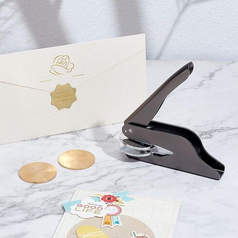 PH PandaHall Hand Embosser Seal Stamp Book Embosser Set Blank Steel Library Embossing Seal Stamps Hand-Held Embossing Stamp with 2pcs Blank Steel Disc for Library Books Envelopes Napkins Gift Decor in Saudi Arabia