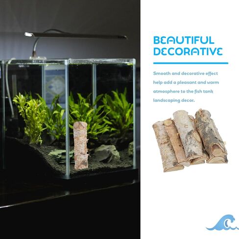 8 قطعة من العصي الحرفية الصغيرة مع نسيج خشبي صغير من اللحاء الطبيعي لحوض السمك Driftwood DIY المشاريع الحرفية زينة حفلة عيد الميلاد in Saudi Arabia
