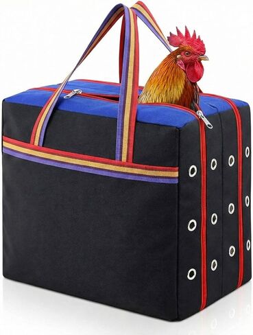 قفص لنقل الديكة، Galponeras Bolsa Jaulas para Gallos De Pelea، حقيبة حمل مزدوجة Maleta Cargador، صناديق الدجاج، حقيبة قماشية للسفر، 19.7 × 17.7 × 11.8 بوصة in Kuwait