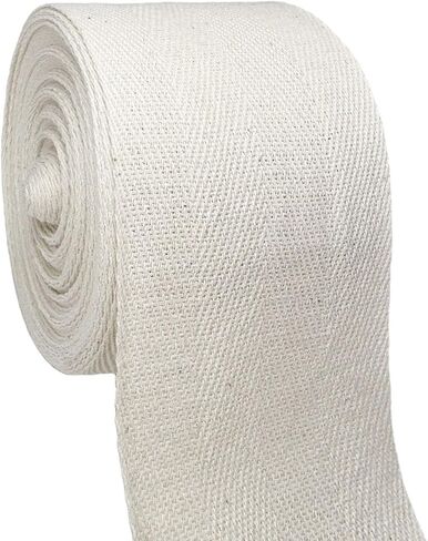 Pamir Tong 4inch Natural White Cotton Twill Tape for Sewing, Home Deco - 11 Yards 10cm Durable Herringbone Webbing Straps-Natural Bias Binding Tape Ribbon & Handles for Crafting DIY in Saudi Arabia