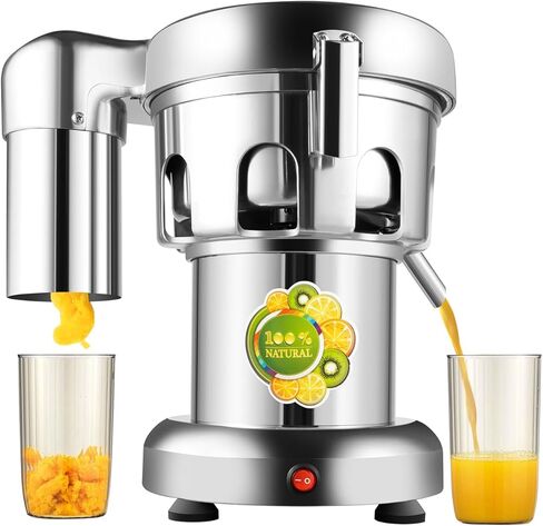 Commercial Juice Extractor Machine 110V 370W 2800RPM Electric Stainless Steel Juice Machine, Heavy Duty Fruit and Vegetable Juicer Automatic Centrifugal Juicer Machine, 80-100kg/hr in Kuwait