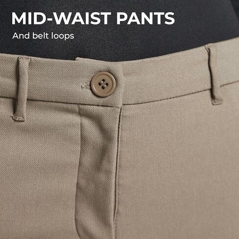 Sandy&Sid Women’s Comfort Fit Work Pants Mid Waist Cropped Ankle Slacks Business Casual Office Stretchy Dress Pants in Saudi Arabia