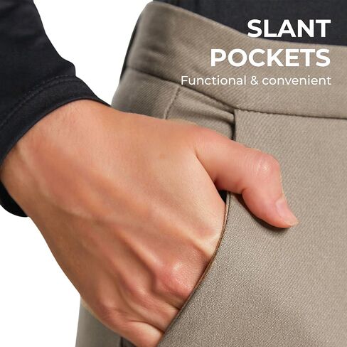 Sandy&Sid Women’s Comfort Fit Work Pants Mid Waist Cropped Ankle Slacks Business Casual Office Stretchy Dress Pants in Saudi Arabia