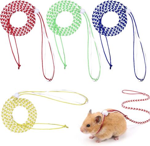 4 قطع من حزام الهامستر القابل للتعديل لخنازير غينيا، حزام من النايلون ومقود للهامستر والسناجب وخنازير غينيا والأرانب والشنشيلا in Kuwait