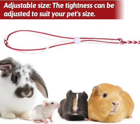 4 قطع من حزام الهامستر القابل للتعديل لخنازير غينيا، حزام من النايلون ومقود للهامستر والسناجب وخنازير غينيا والأرانب والشنشيلا in Kuwait
