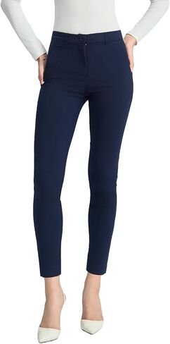 Sandy&Sid Women’s Comfort Fit Work Pants Mid Waist Cropped Ankle Slacks Business Casual Office Stretchy Dress Pants in Saudi Arabia