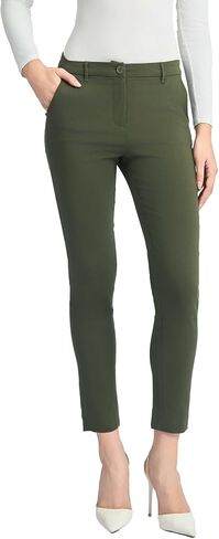 Sandy&Sid Women’s Comfort Fit Work Pants Mid Waist Cropped Ankle Slacks Business Casual Office Stretchy Dress Pants in Saudi Arabia
