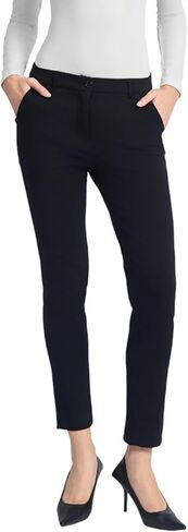 Sandy&Sid Women’s Comfort Fit Work Pants Mid Waist Cropped Ankle Slacks Business Casual Office Stretchy Dress Pants in Saudi Arabia