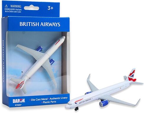 Daron British Airways A321 Union Jack Livery Single Planes Die-Cast Metal Collectible Airplane Toy with Plastic Parts for Ages 3+ in Kuwait