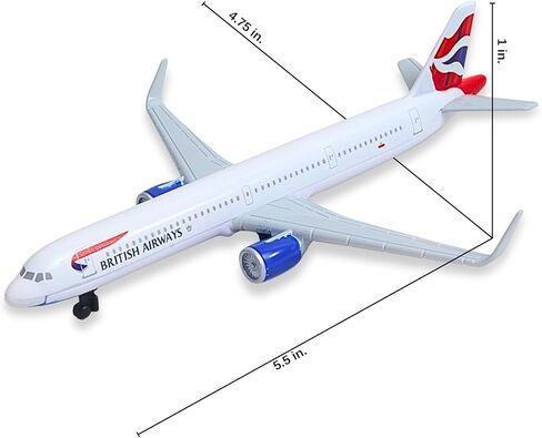 Daron British Airways A321 Union Jack Livery Single Planes Die-Cast Metal Collectible Airplane Toy with Plastic Parts for Ages 3+ in Kuwait